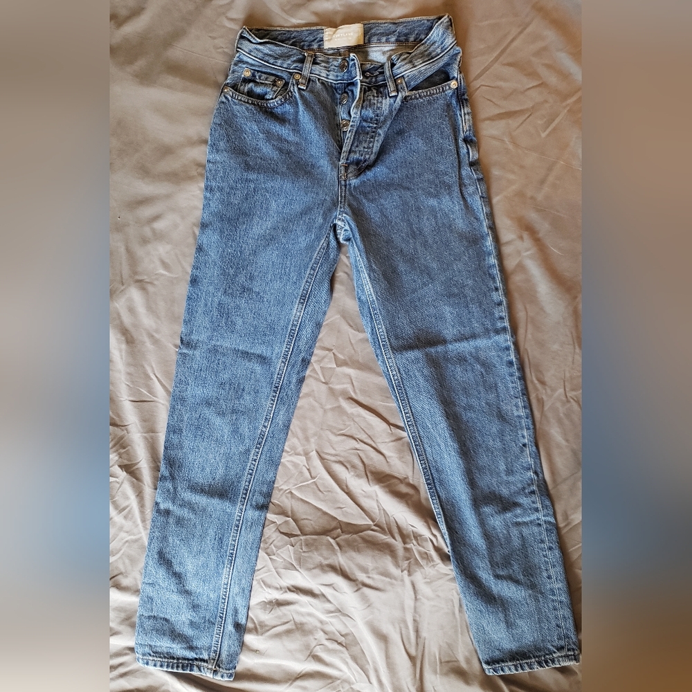 Everlane High Rise Blue Jeans Classic Style straight leg jeans